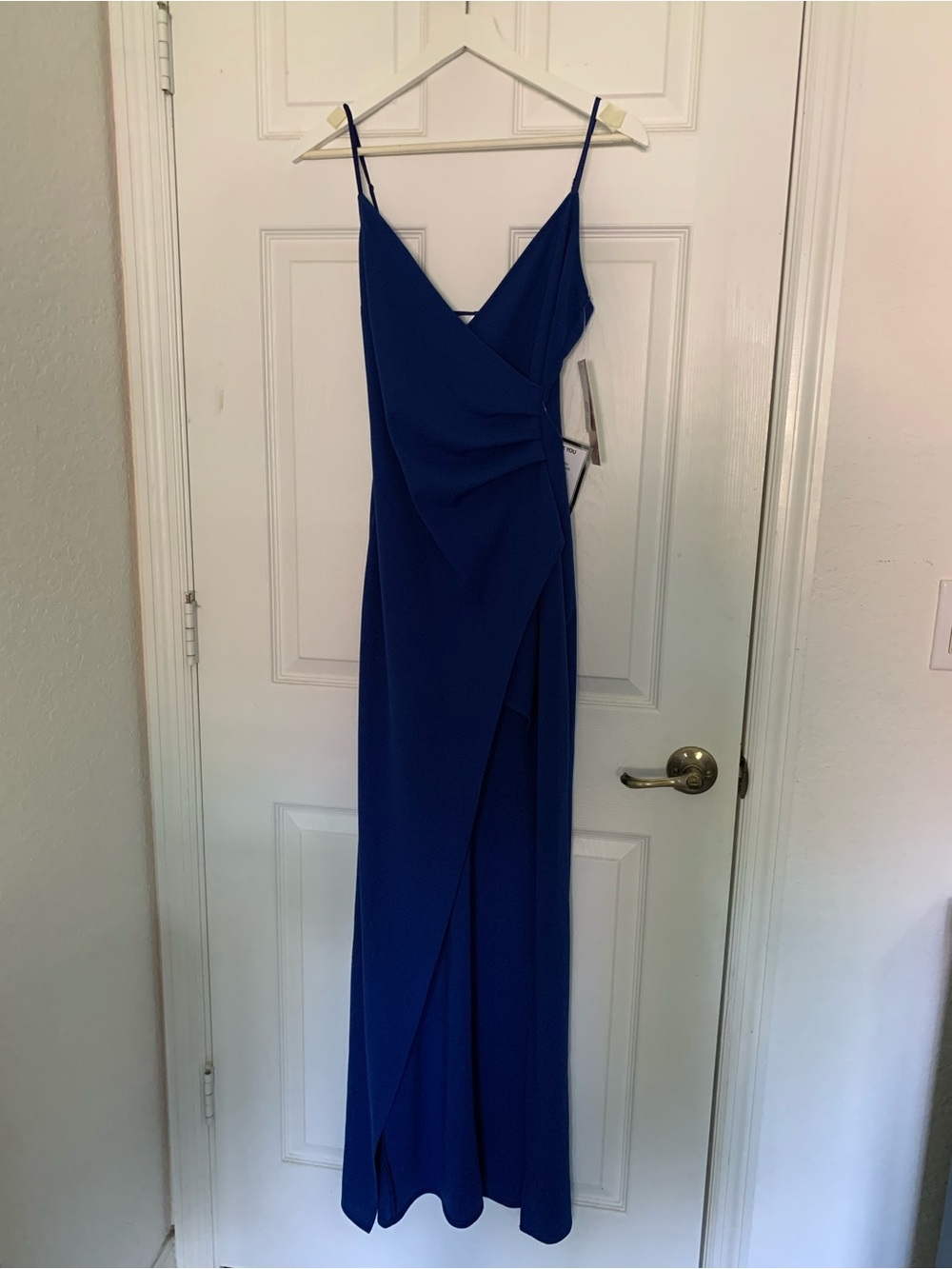 Emerald Sundae Cobalt Blue Wrap Slip Maxi Dress Size Medium NWT - Picture 3 of 8